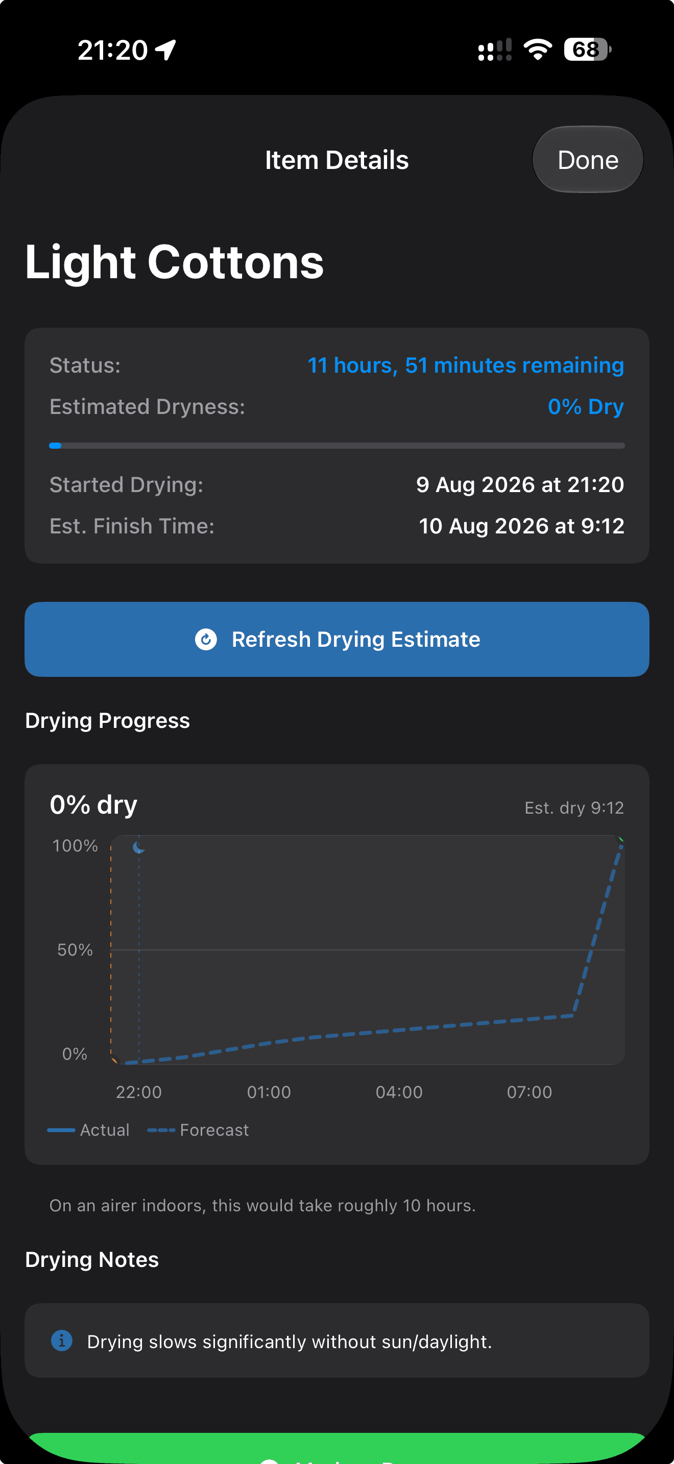 Follow every load from damp to done.